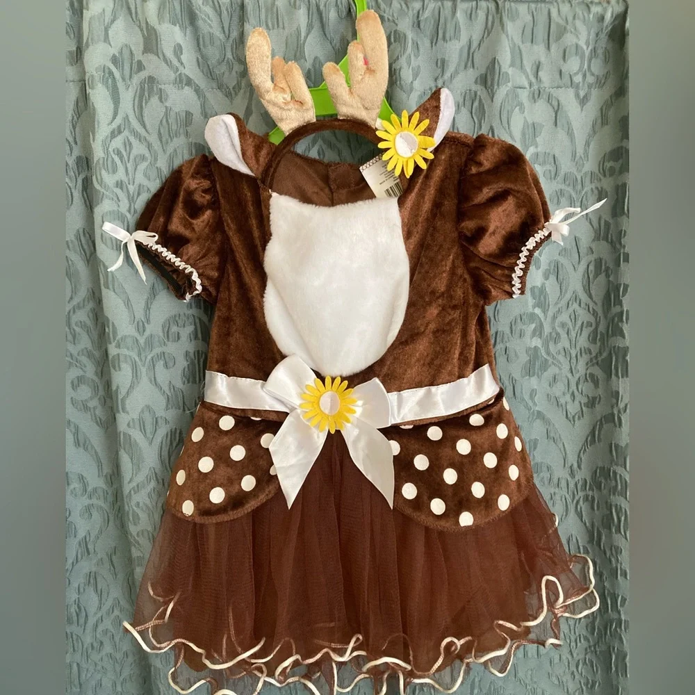 Girls Halloween Deer Costume | Size 12-18M 2 Piece - Picture 1 of 5
